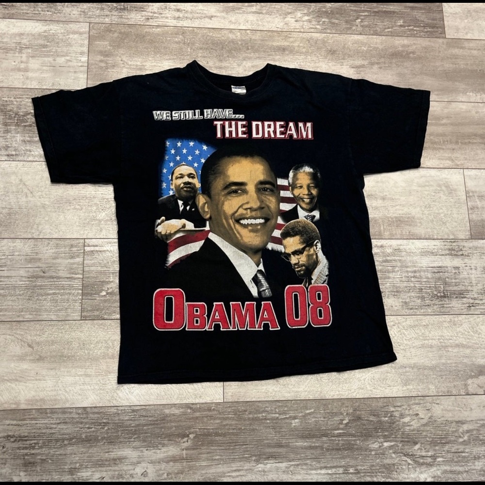 Barrack Obama 08 We Still Have The Dream Double Sided Rap Tee XL